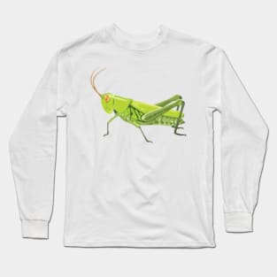 Green Milkweed Grasshopper Digital Painting Long Sleeve T-Shirt